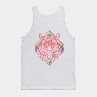 Rainbow Red Cat Tank Top